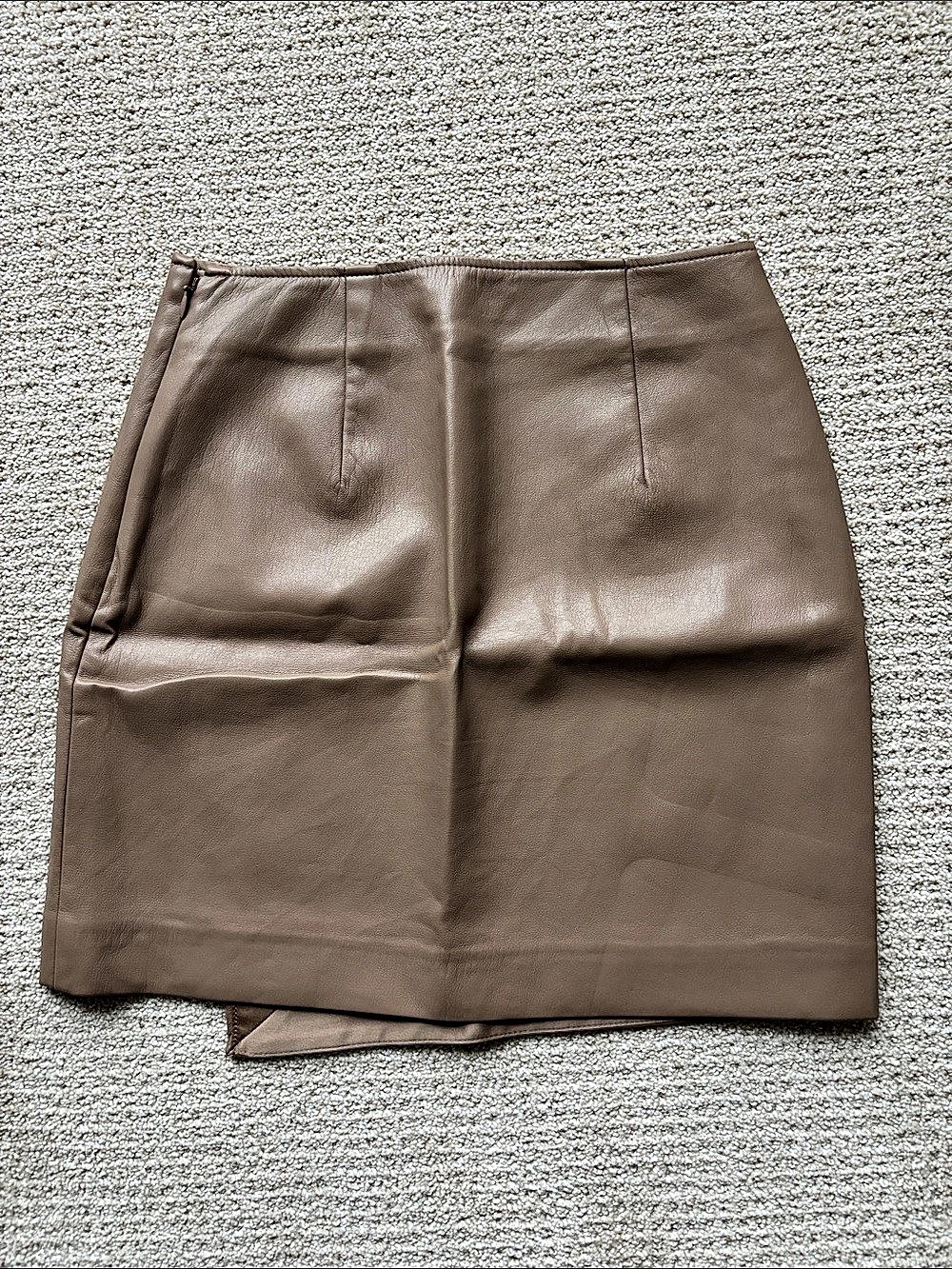 Babaton Vicinity Skirt Faux Leather Mini Skirt Brown Size 2 - Picture 2 of 3